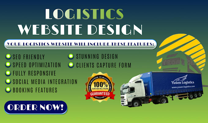 Gig Preview - Build logistics website trucking website dispatch,  transport, freight website