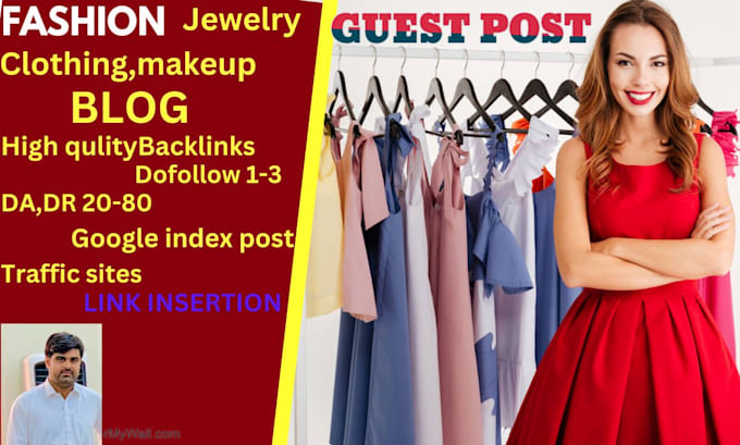 Gig Preview - Fashion guest post jewelry blog clothing makeup backlink