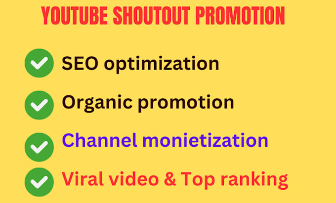 Gig Preview - Youtube shoutout to organic 500k subscribe video promotion channel monetization