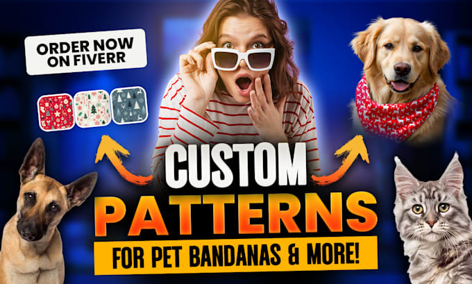 Gig Preview - Design seamless pattern design and pet bandana patterns