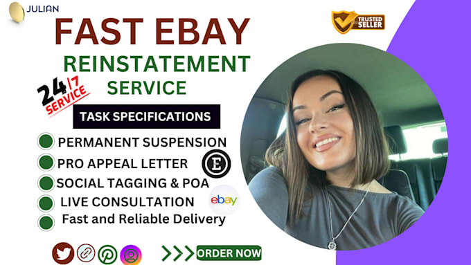 Gig Preview - Reopen permanent ebay suspension, reinstatement, remove mc011,mc999 within 24hrs