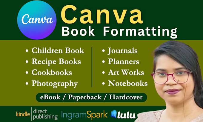 Gig Preview - Do canva book formatting for amazon kdp, ingramspark, lulu