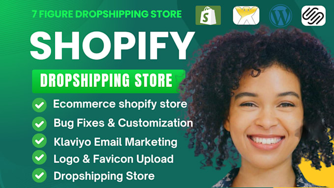 Gig Preview - Build shopify dropshipping store, ecommerce website, woocommerce shopify website