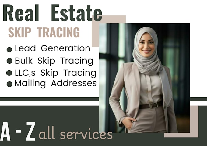 Gig Preview - Do skip tracing for real estate and llc skip tracing in bulk