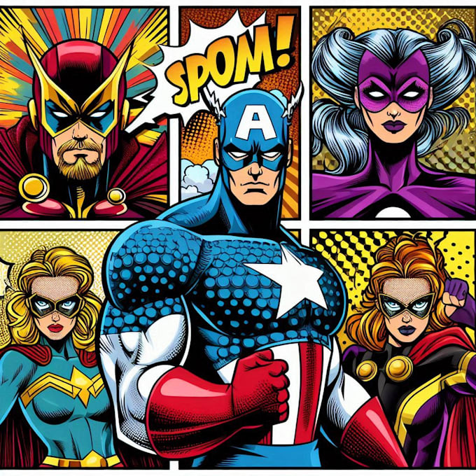 Gig Preview - Create pop art portraits of comic book superheroes