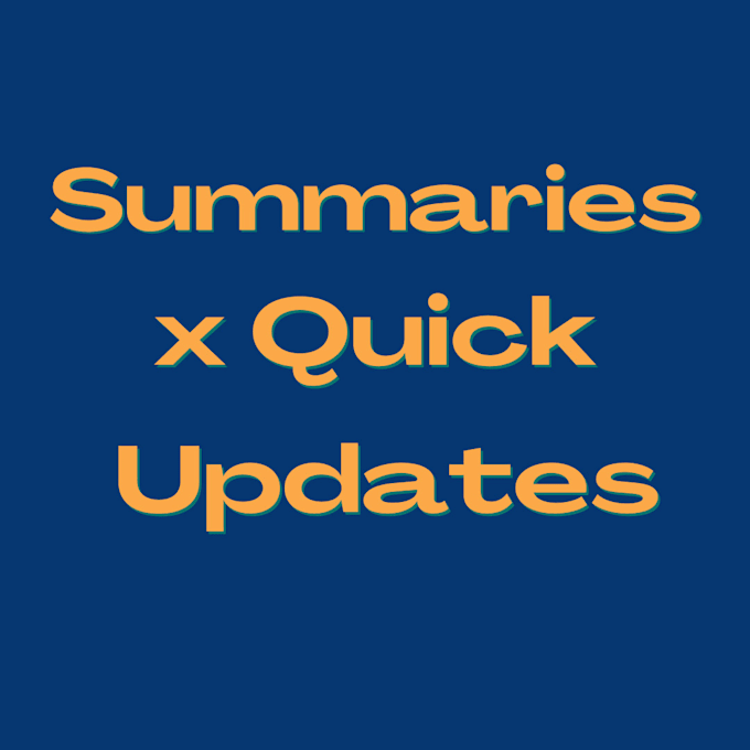 Gig Preview - Write 1 page summaries or quick updates