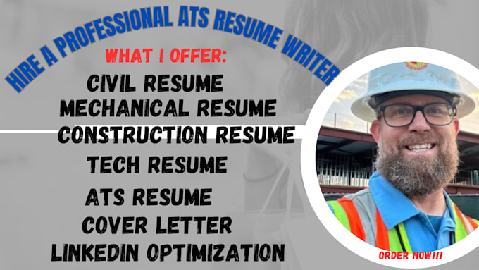 Gig Preview - Write and design resume, CV for civil engineer mechanical construction roles