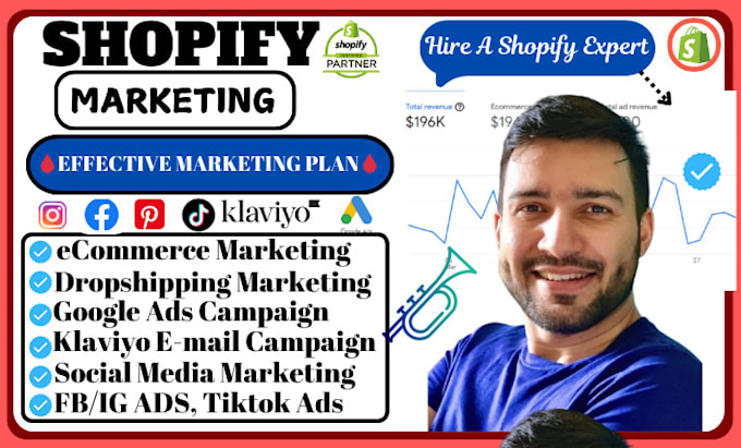 Gig Preview - Boost shopify sales, shopify manager, dropshipping marketing, shopify website