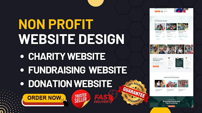 Gig Preview - Build charity website, non profit website, fundraising website, ngo website