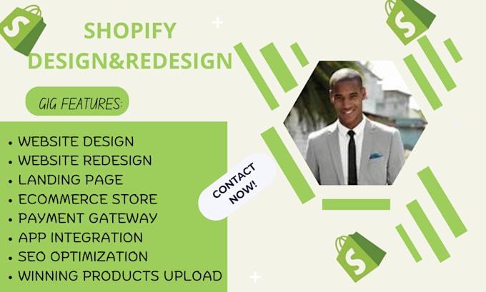 Gig Preview - Design and redesign shopify website