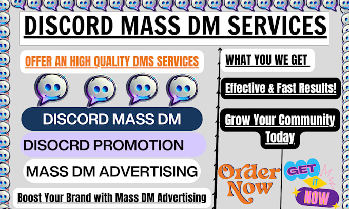 Gig Preview - Discord mass dm, discord mass dm, discord advertising, dms, discord promotion