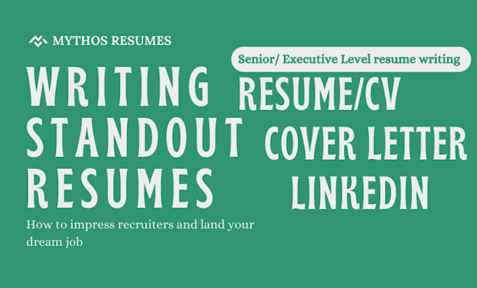 Gig Preview - Executive resume, resume writing, cover letter, executive resume writing