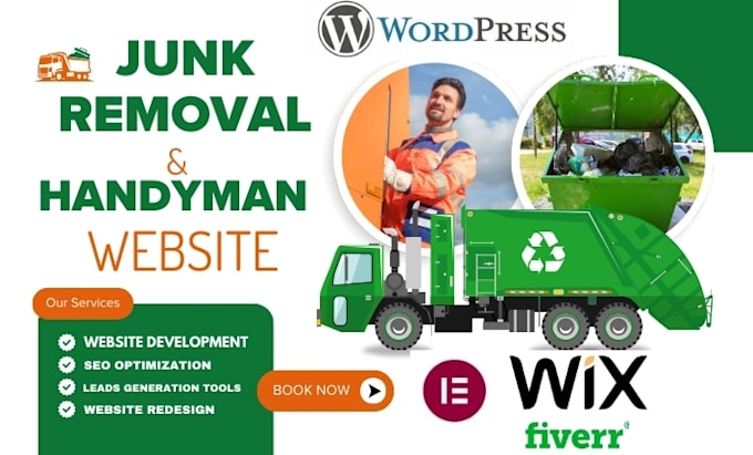 Gig Preview - Junk removal website junk removal landing page handyman junk removal website