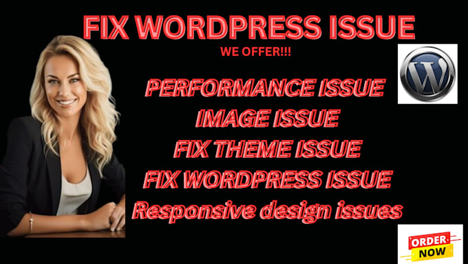 Gig Preview - Fix wordpress issue wordpress issue website fix and wordpress error