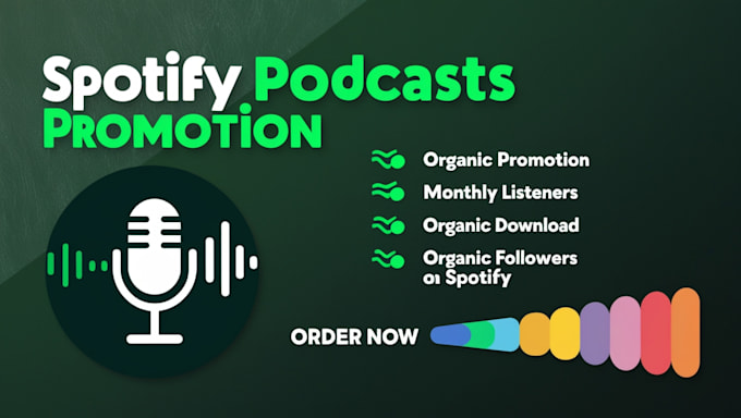 Gig Preview - Do podcast spotify promotion, organic spotify promotion,apple podcast