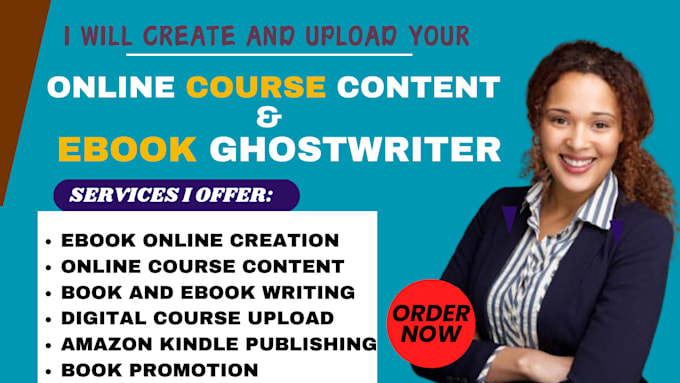 Gig Preview - Write, rewrite ebook online course content, children digital book course upload