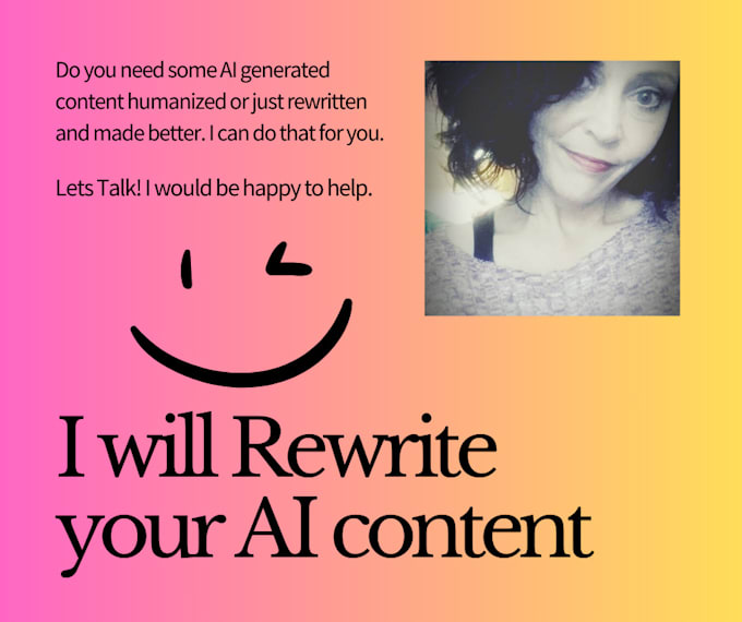 Gig Preview - Rewrite ai created content for you