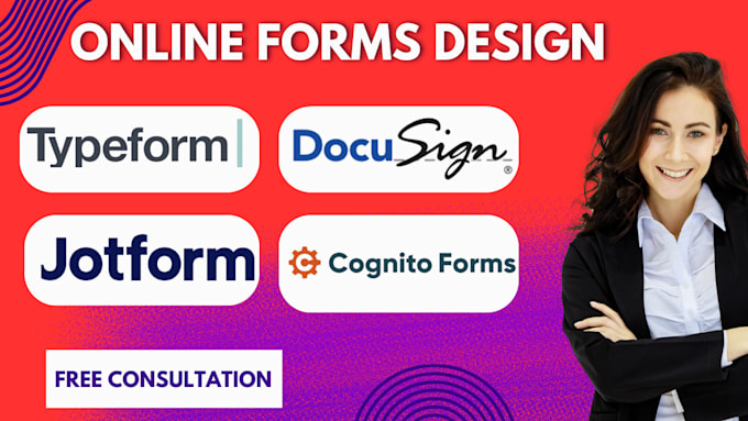 Gig Preview - Create responsive jotforms docusign typeform googleform cognito form for zapier