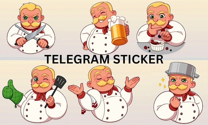 Gig Preview - Design cute chibi sticker kamaii telegram sticker illustration sticker