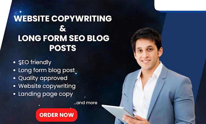 Gig Preview - Write seo friendly tech and saas website copywriting and long form blog post