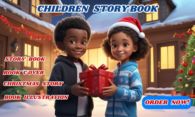 Gig Preview - Design christmas children story illustration, children story, book illustration