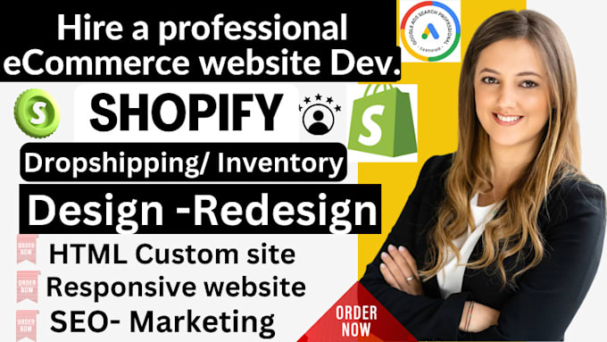 Gig Preview - Customize shopify dropshipping store development shopify ecommerce website SEO