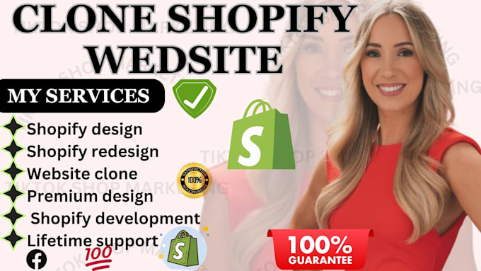 Gig Preview - Clone shopify website redesign revamp and copy shopify dropshipping website