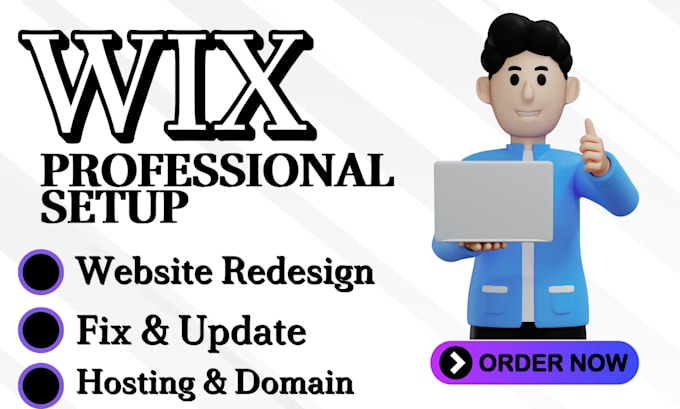 Gig Preview - Setup, redesign, edit and update your wix website in 24 hours professionally