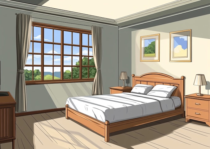 Gig Preview - Draw 2d anime background, visual novel, interior, game art and any style