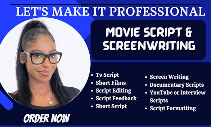 Gig Preview - Ghostwrite movie script writing screenplay screenwriting tv series film script