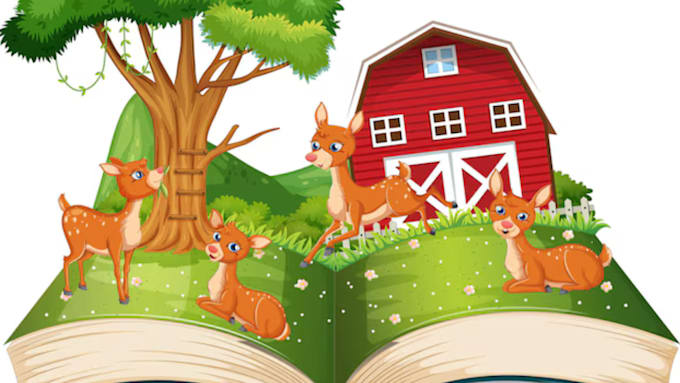 Gig Preview - Illustrate kids illustration children book children story book illustration KDP