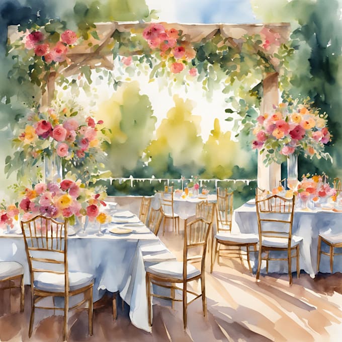 Bestseller - illustrate your wedding venue in watercolor realistically