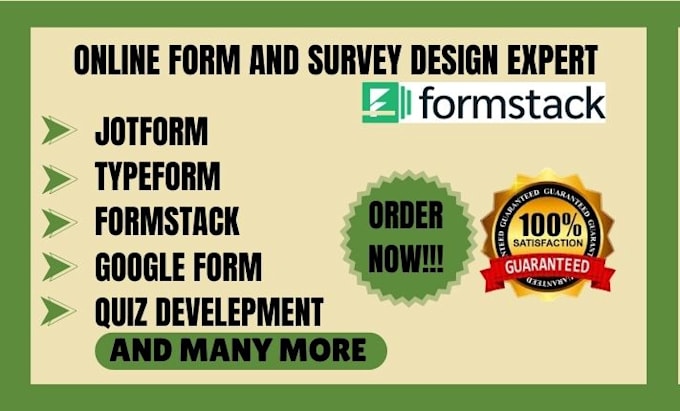 Gig Preview - Create , design form using formstack google forms typeform jotform cognito forms