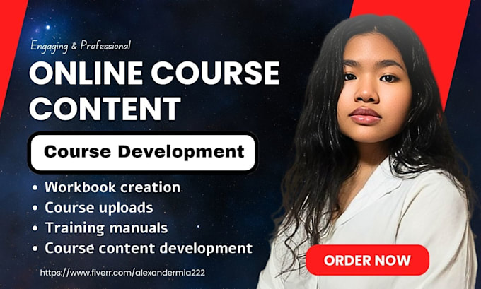 Gig Preview - Create online course content course creation training manual elearning course