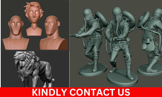 Gig Preview - Sculpt 3d print ready stl of toys, statue, figurine, action figure, 3d character