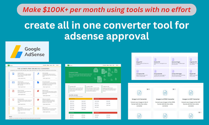 Gig Preview - Create all in one converter tool for adsense approval