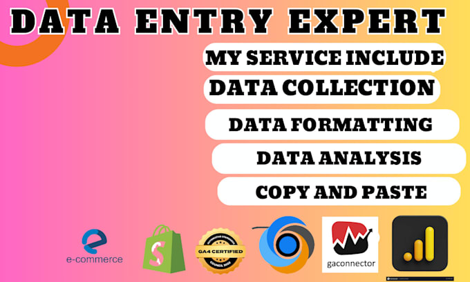 Gig Preview - Do  data entry ecommerce data enty copy and paste web scraping data analysis