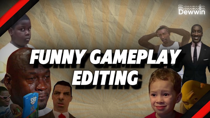 Gig Preview - Do professional funny gaming video editing for youtube