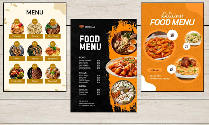 Gig Preview - Design dessert flyer, menu, food menu, restaurant menu in 24 hrs