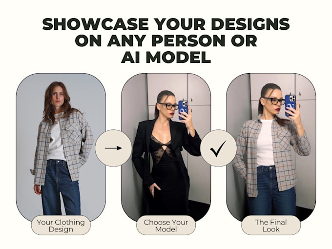 Gig Preview - Apply your clothing designs to any person you choose or an ai generated model