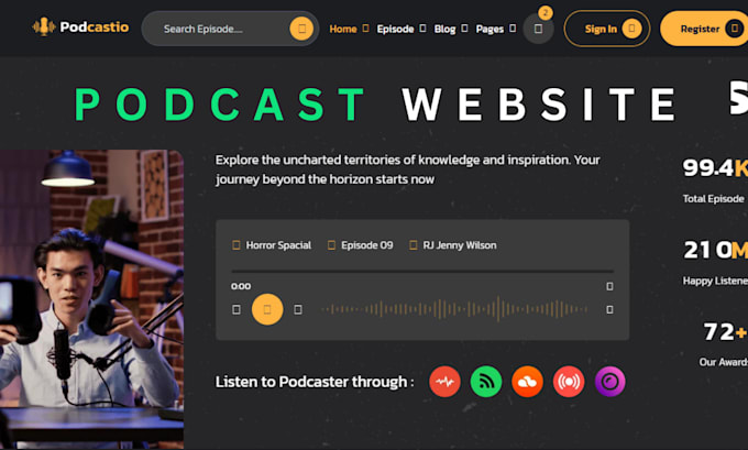 Gig Preview - Build podcast website, radio website, news website, music website, event website