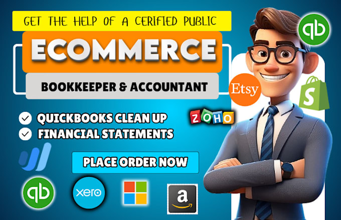 Gig Preview - Do ecommerce bookkeeping for shopify, amazon in quickbooks online, xero, wave