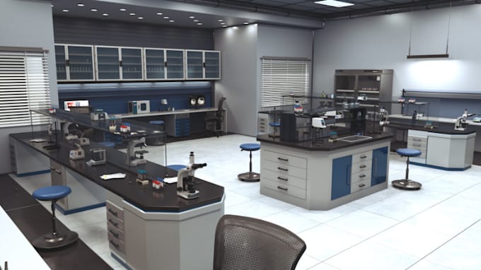 Gig Preview - Craft 3d interior design,render laboratory,hospital ,pharmacy,clinic walkthrough