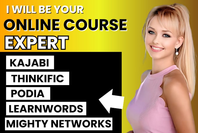 Gig Preview - Setup kajabi website and sales funnel,teachable, thinkific online course website