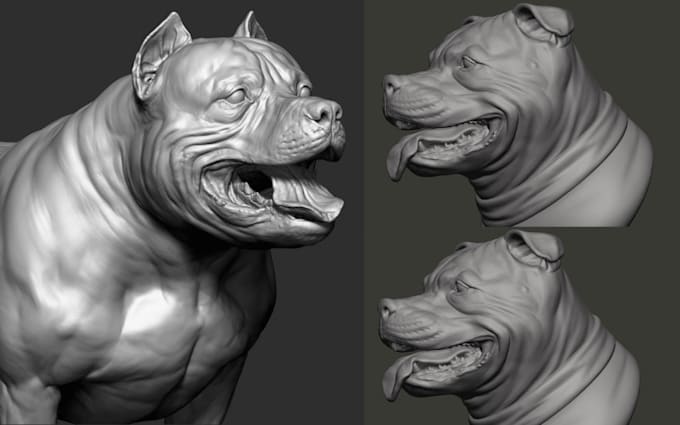 Gig Preview - 3d animal model 3d sculpt 3d dog model 3d creature 3d dinosaur 3d dragon model