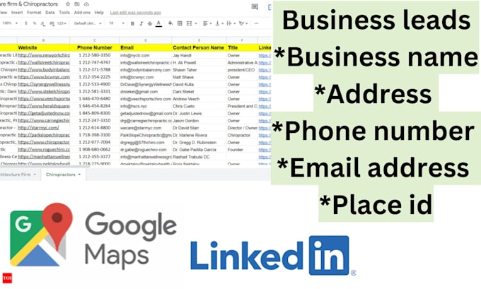 Gig Preview - Scrap google maps with data scraper for busines leads and business list