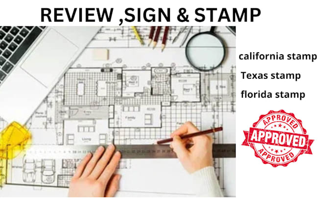 Gig Preview - Do texas california florida pe stamp city permit structural floor plan