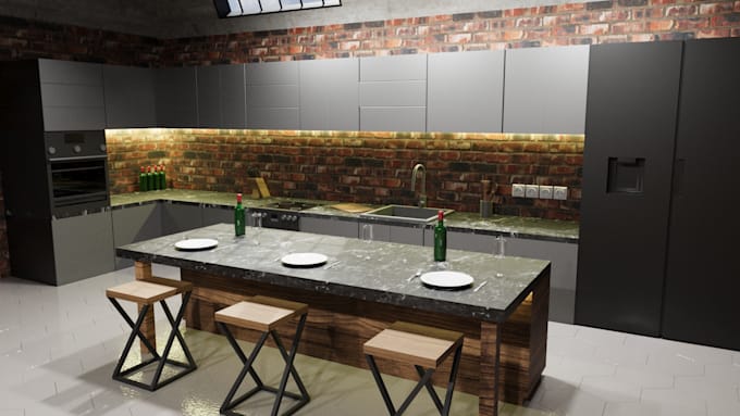 Gig Preview - Reate stunning 3d loft interior designs for your space