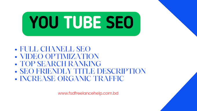 Gig Preview - Optimize youtube video SEO for top ranking