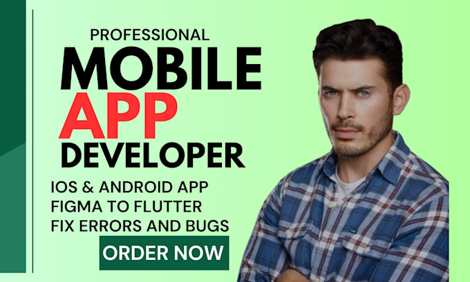 Gig Preview - Do app development mobile app flutter developer ios app development android app